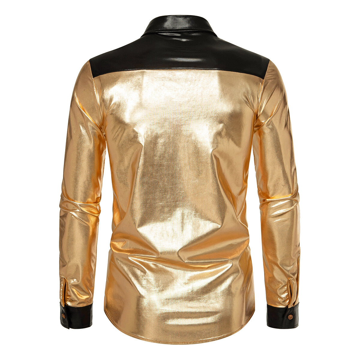 Youthup Mens Prom Shiny Glossy Waterproof Party Shirt