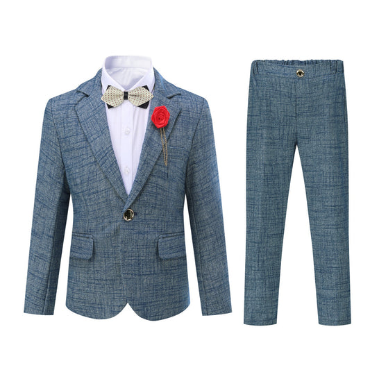 YOUTHUP Boys Suit 4Pcs Dress Wedding Blazer & Pants & Bow Tie & Brooch