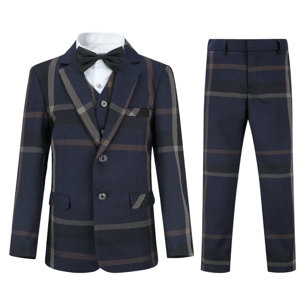 Youthup Boys 3Pce Plaid Tuxedo Wedding Suit