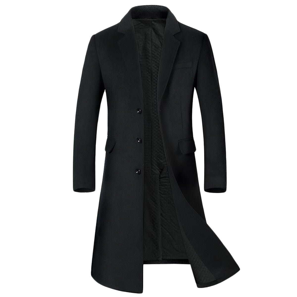 Youthup Mens Cotton Blend Wool Long Winter Coat