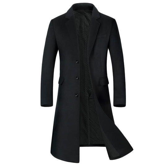 Youthup Mens Cotton Blend Wool Long Winter Coat