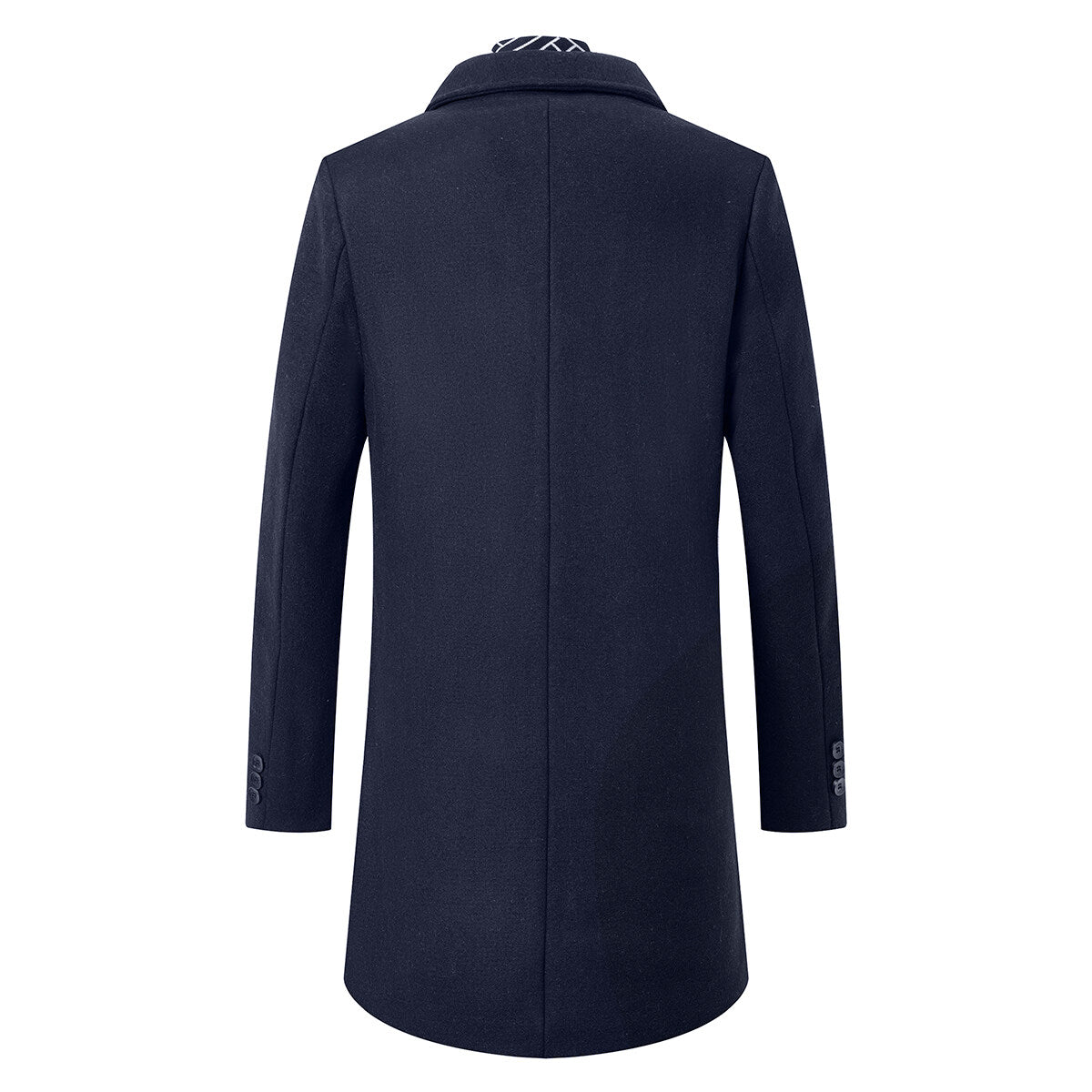 YOUTHUP Mens Long Wool Coat Winter Double Collar Casual Jacket