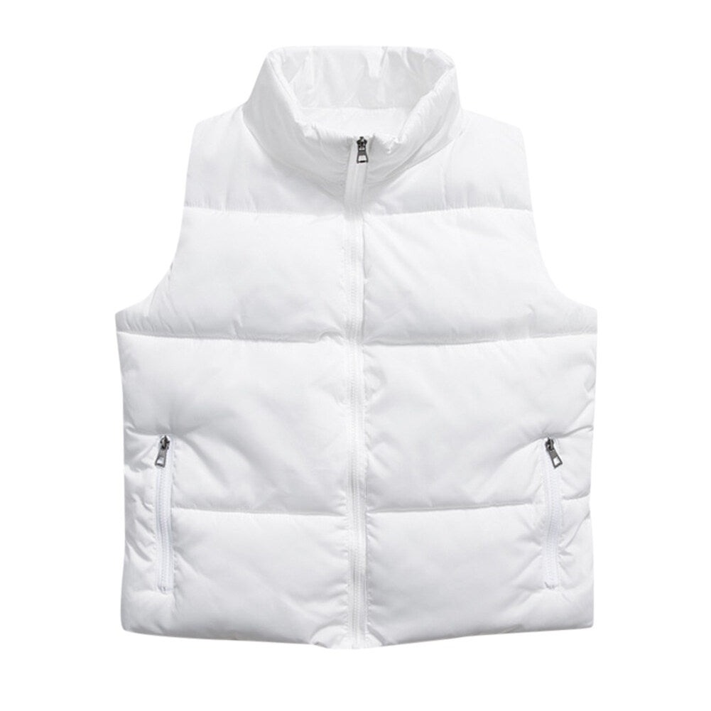 YOUTHUP Mens Classic Solid Color Stand Collar Ziper Down Vest
