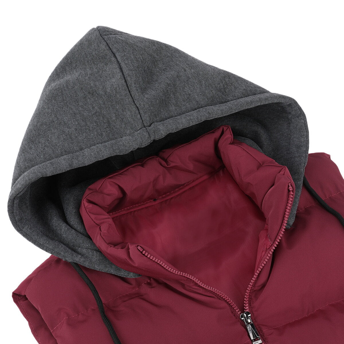 Youthup Mens Padded Puffer Removable Hooded Vest Outdoor Waistcoat