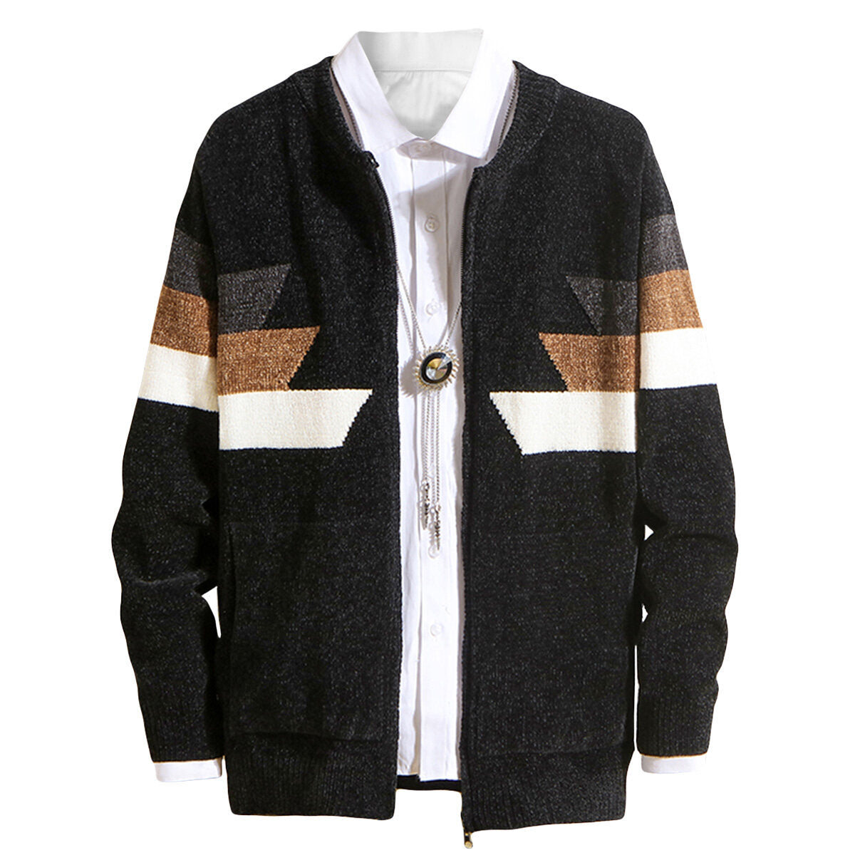 Youthup Unisex Loose Oversized Knit Zip Sweater Jacket