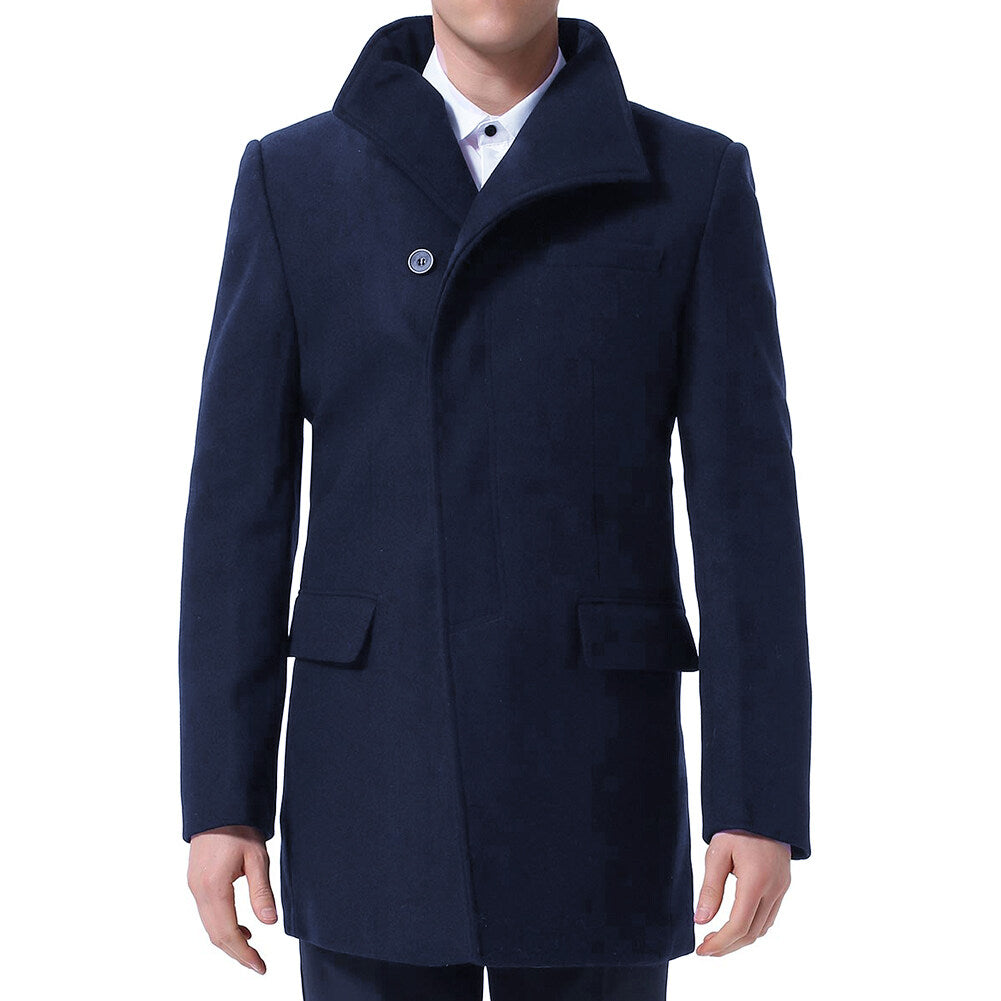 Youthup Mens Overcoat Wool Trench Coat