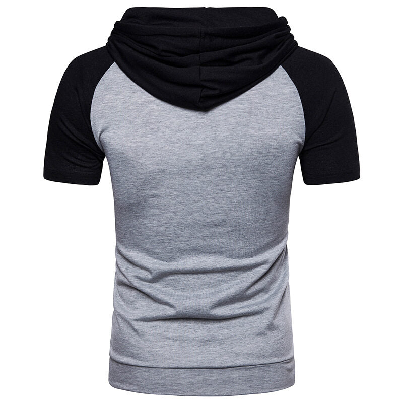 Youthup Mens Hooded Casual Short Sleeve T-Shirt