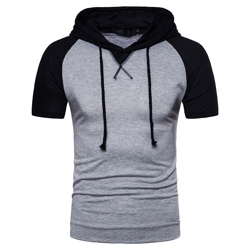 Youthup Mens Hooded Casual Short Sleeve T-Shirt