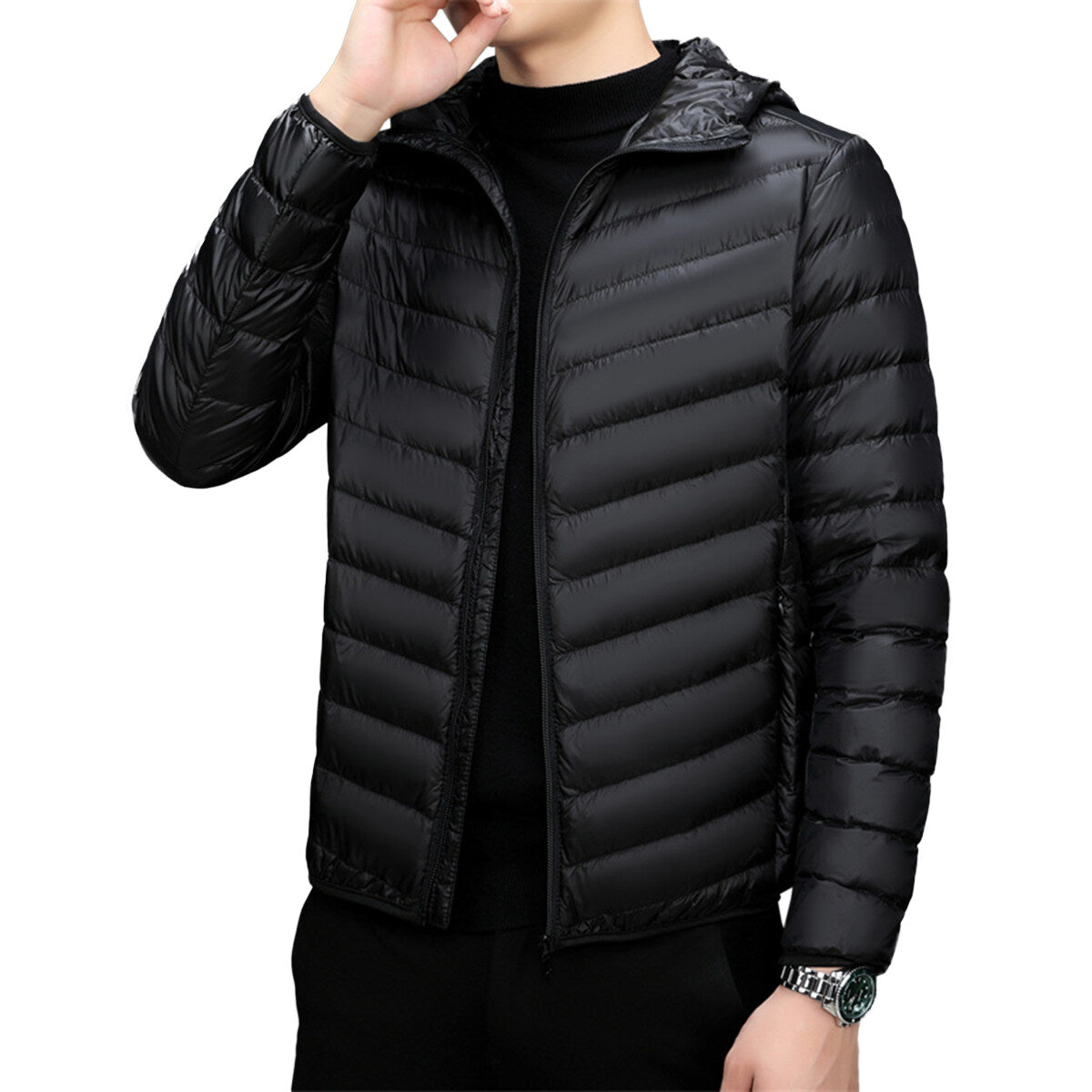 Youthup Mens Hooded Lightweight Padded Puffer Down Jacket