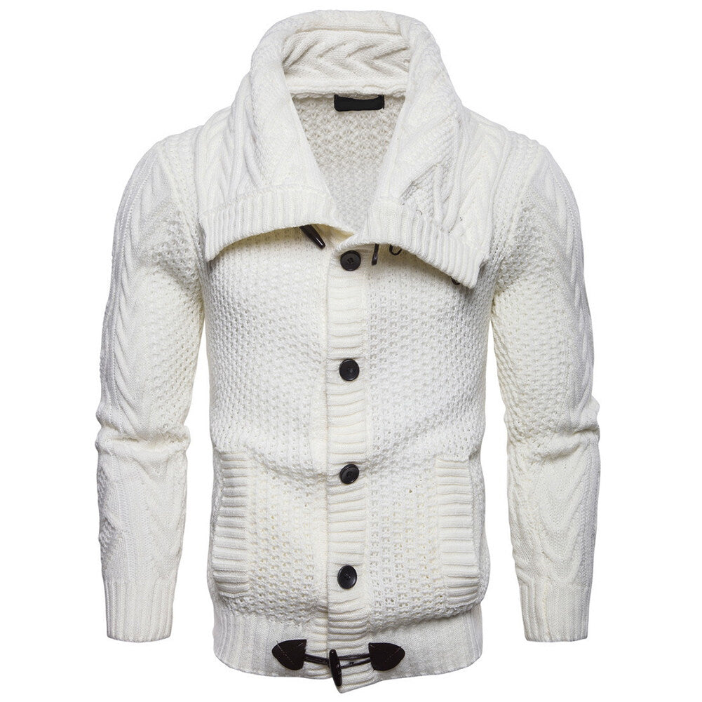 Youthup Mens Knitted Jacket Turtleneck Cardigan Sweaters
