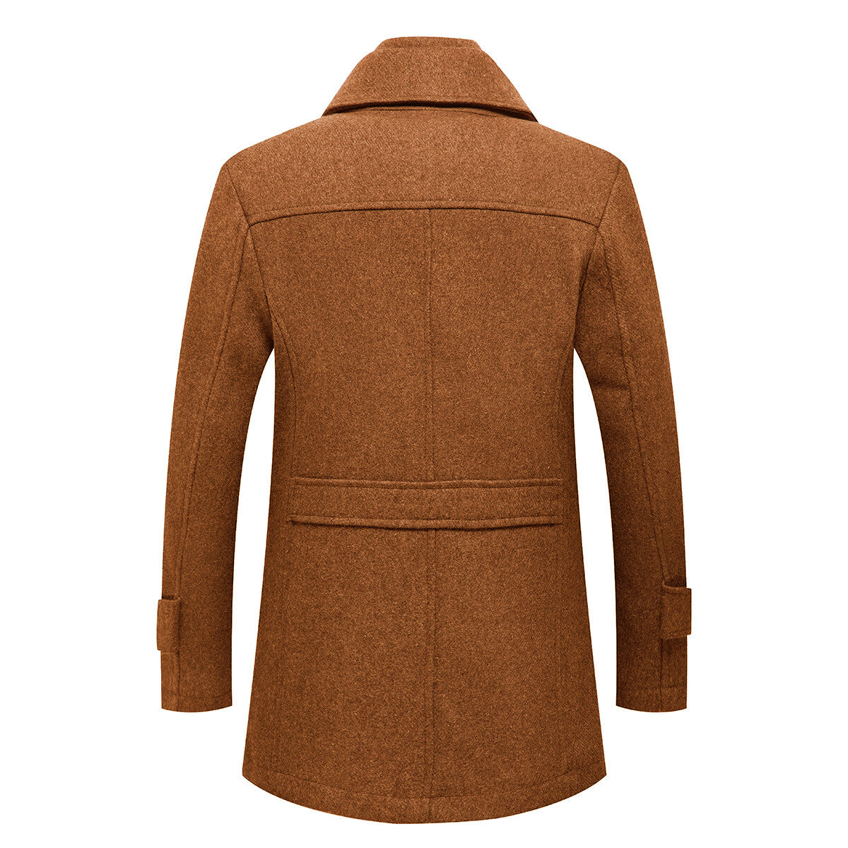 Youthup Mens Lapel Double Collar Slim Fit Wool Pea Coat