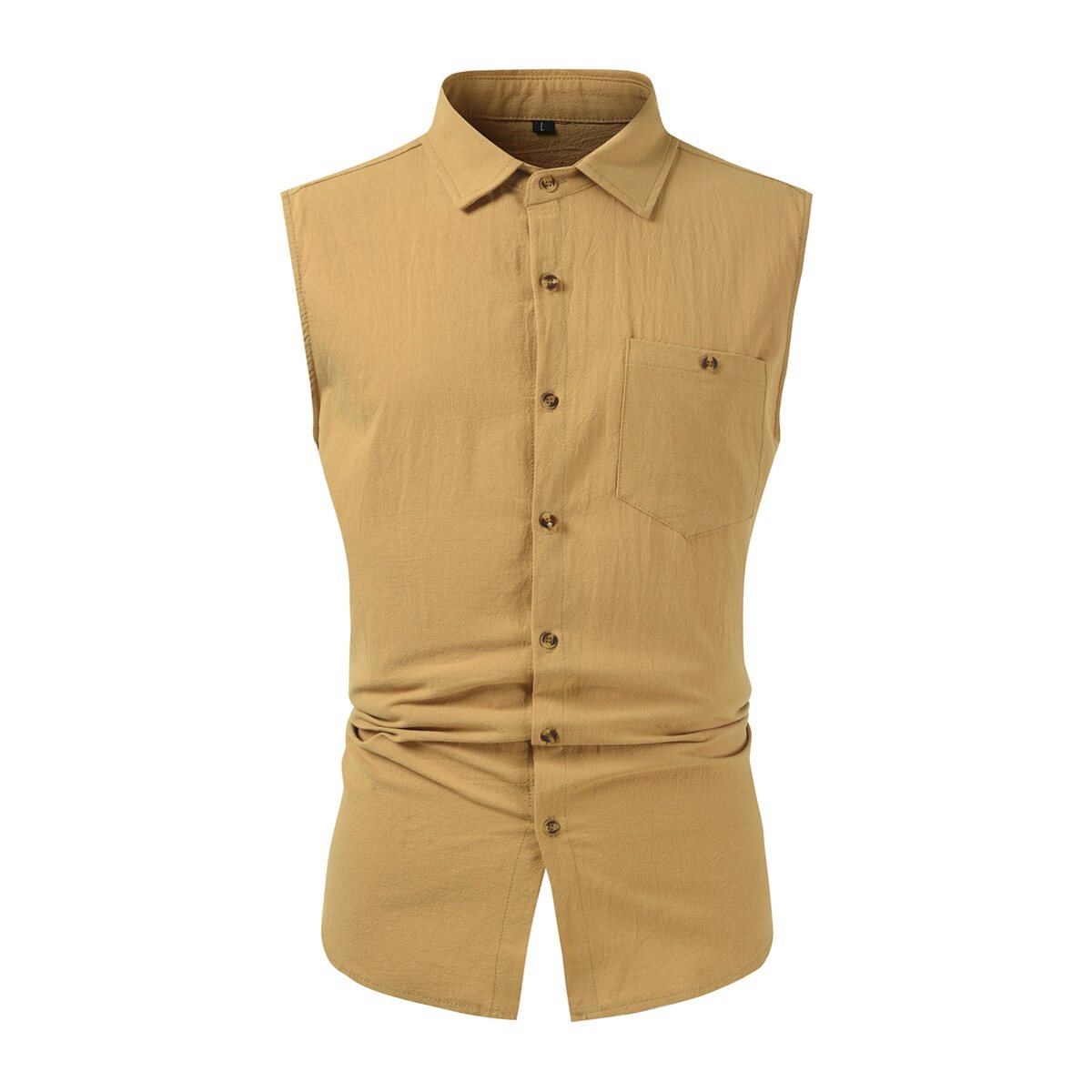 Youthup Mens Lightweight Cotton Linen Vest Sleeveless Shirt