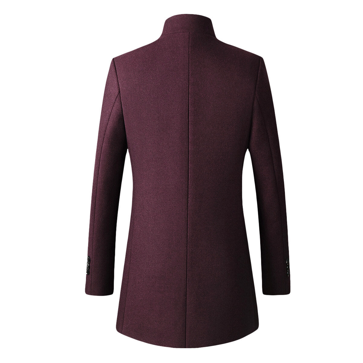 Youthup Mens Slim-Fit Stand Collar Woolen Coat