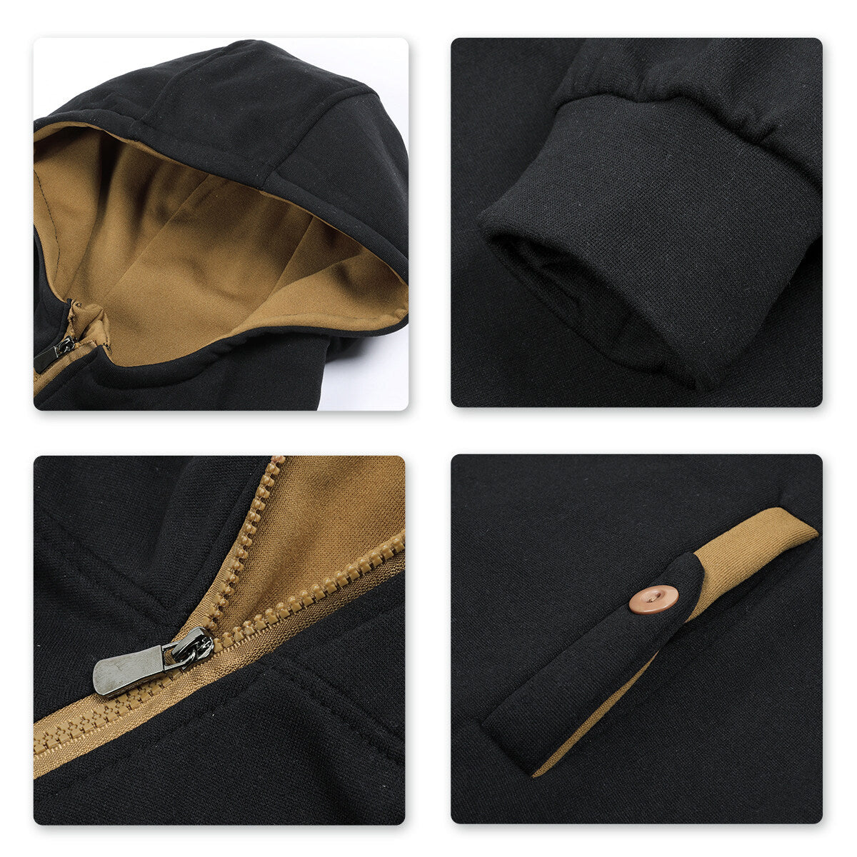 Youthup Mens Diagonal Zip Hooded Pullover