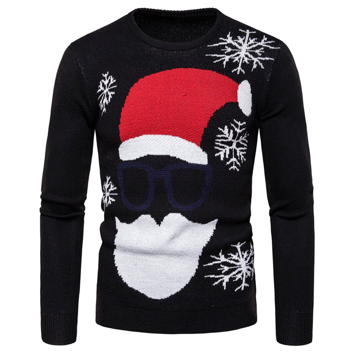 Youthup Mens Christmas Printed Crewneck Knitted Festival Sweater