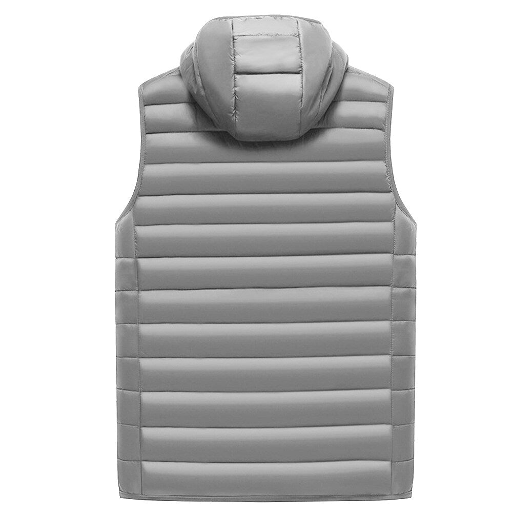 YOUTHUP Mens Hooded Padded Vest Lightweight Quilted Puffer Body Warmer Gilet