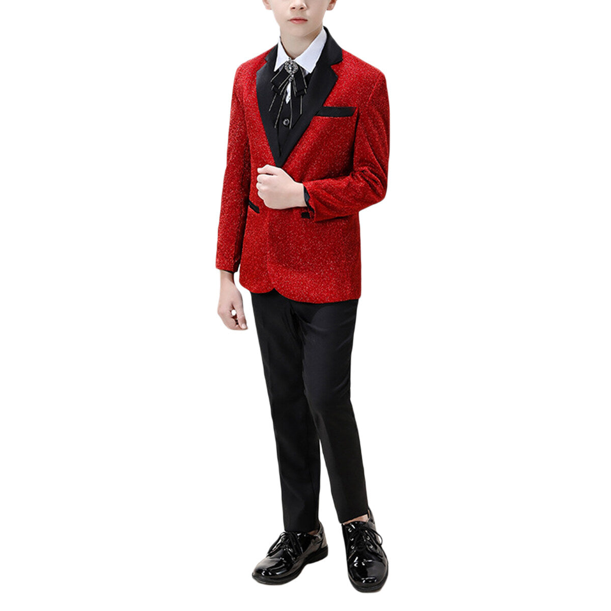 YOUTHUP Boys Suits 3Pcs Set Highlight Jacket Wedding Party Evening Dress