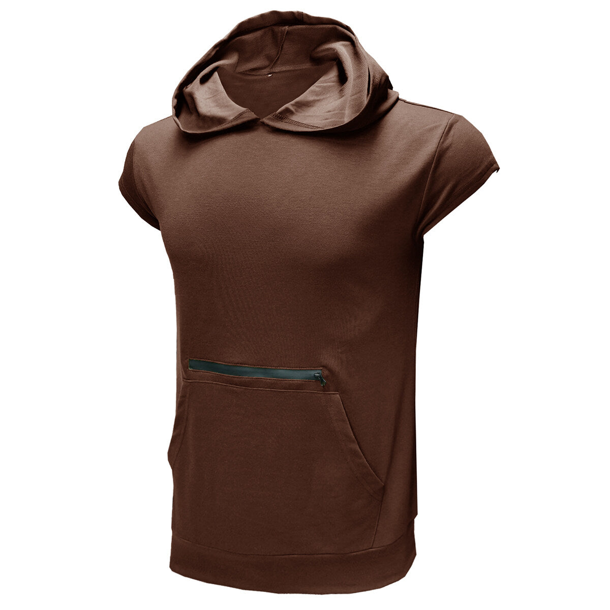 Youthup Mens Slim Fit Hooded Short Sleeve Pullover T-shirt