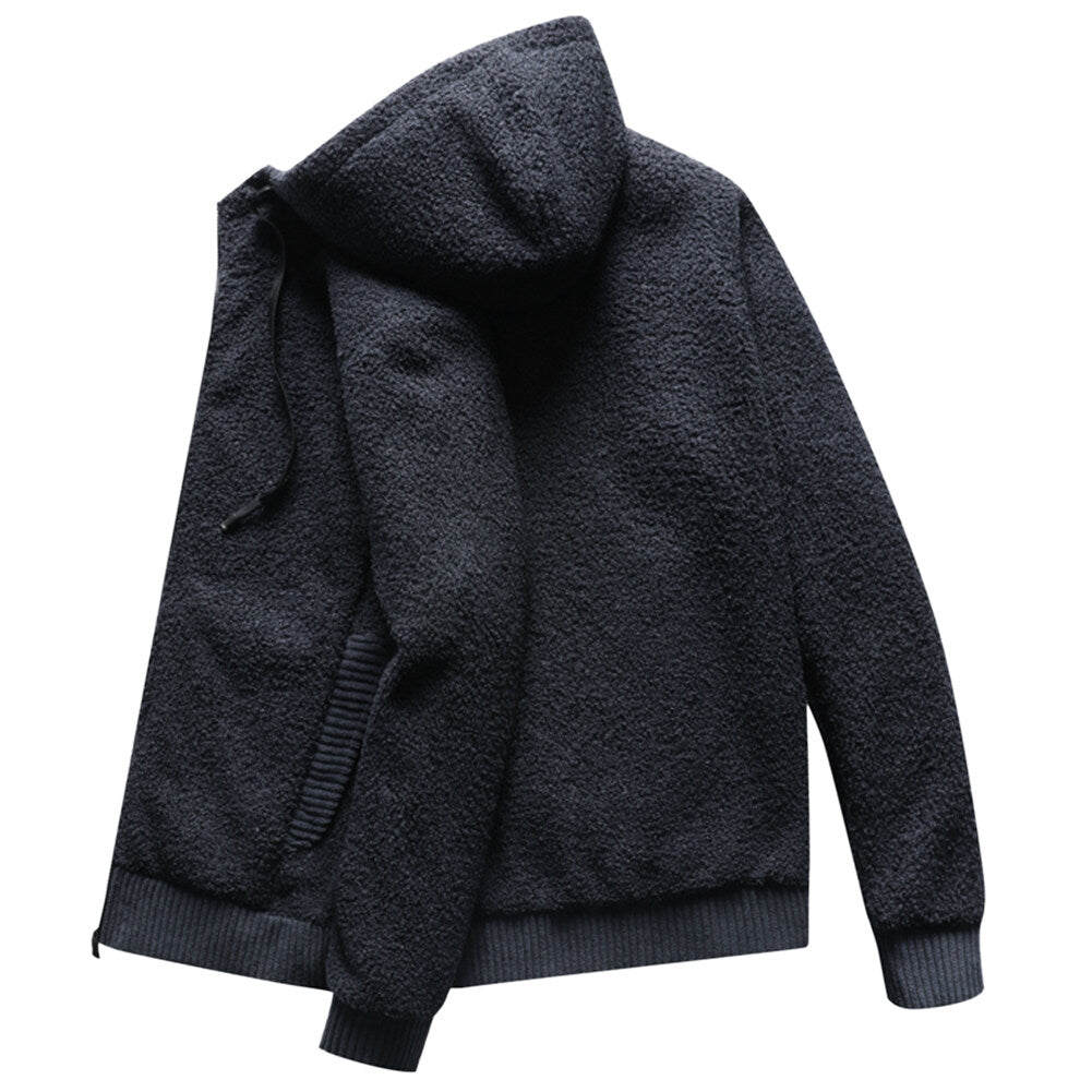 Youthup Mens Loose Fit Hooded Fleece Lined Thicken Cotton Padded Jacket