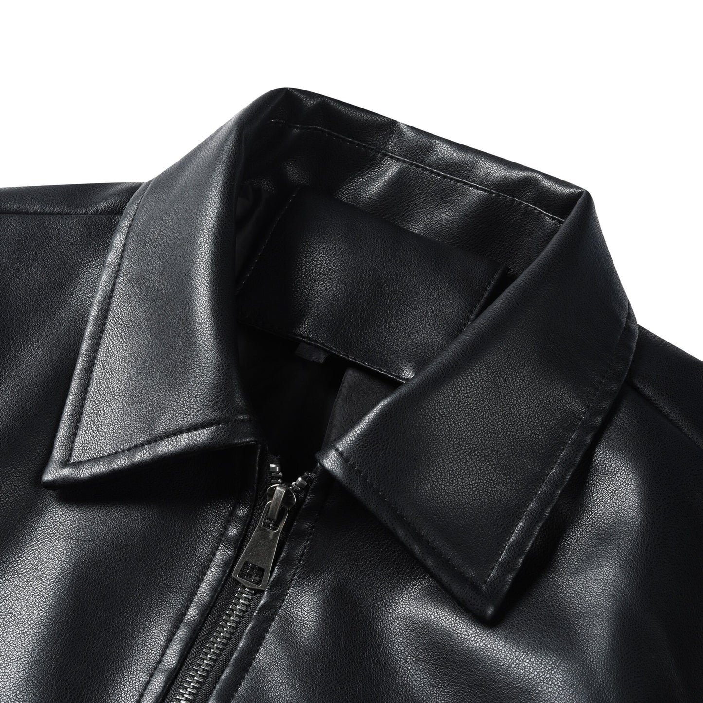 Youthup Mens Lapel Slim Fit Motorcycle Waterproof Leather Jacket