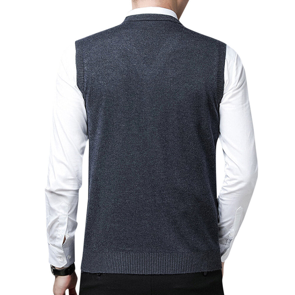 Youthup Mens Wool Blend V-Neck Pullover Sweater Vest