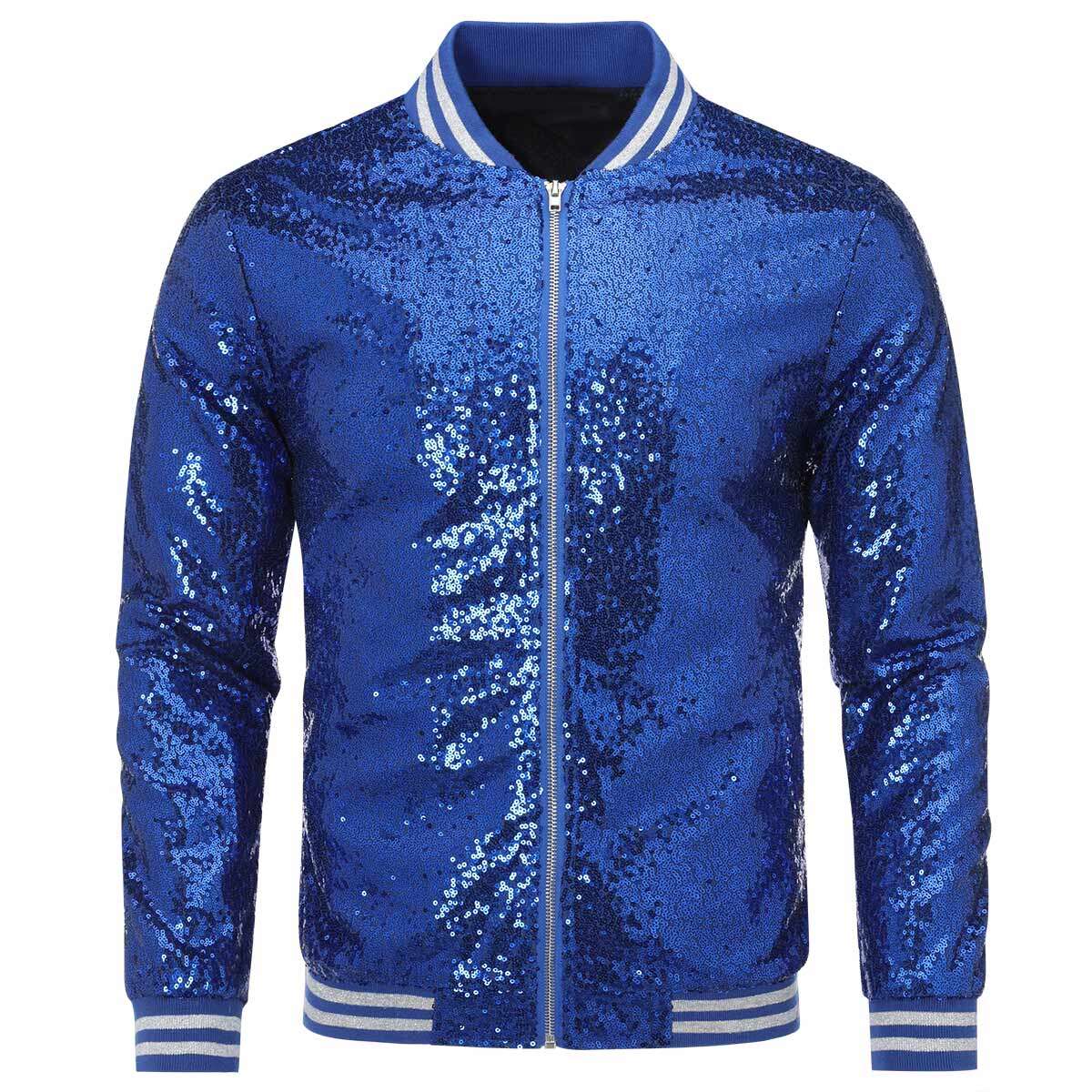 Youthup Mens Party Show Sparkle Sequins Jacket