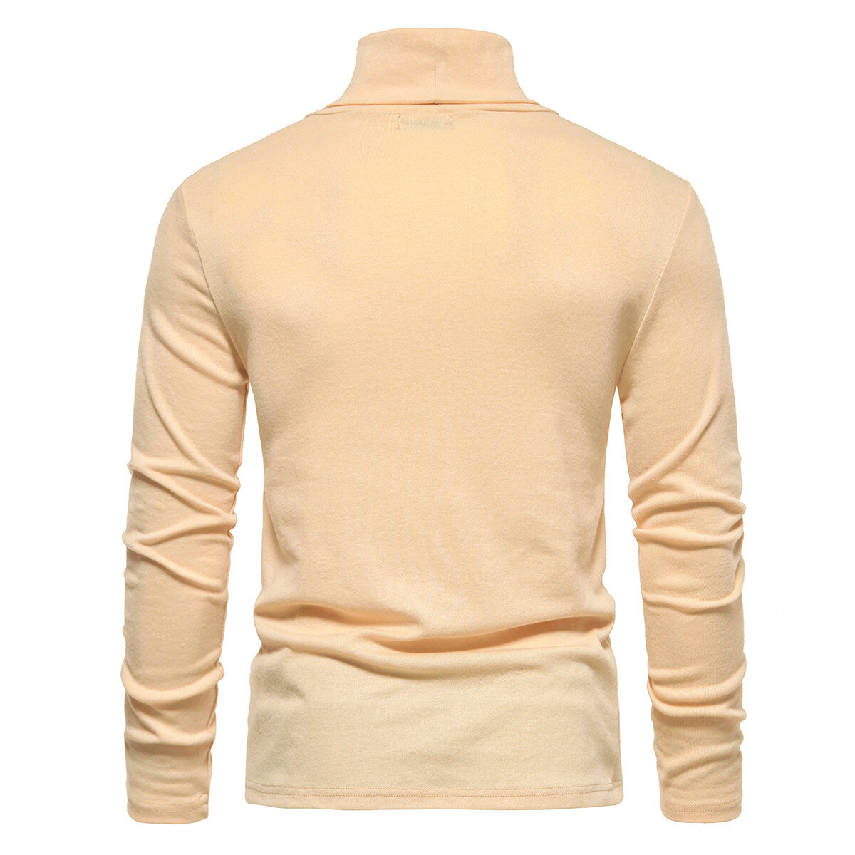 YOUTHUP Mens Turtleneck Casual Daily Solid Color Slim Fit Pullover Shirt