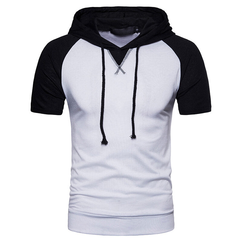 Youthup Mens Hooded Casual Short Sleeve T-Shirt