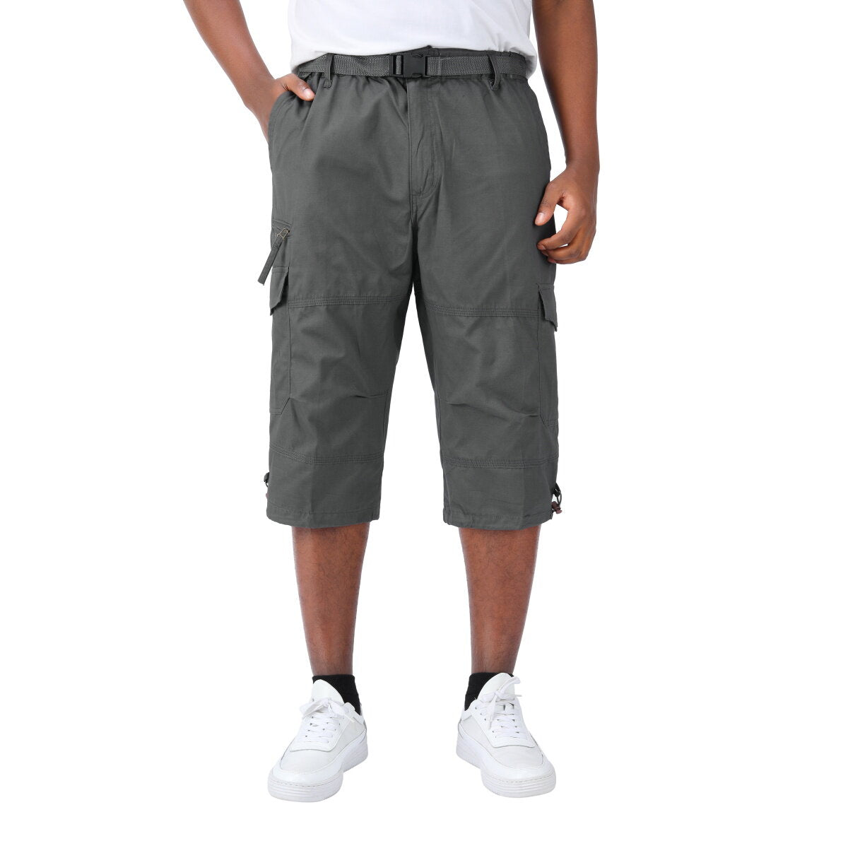 Youthup Mens Multi-Pocket Cargo Cropped Pants