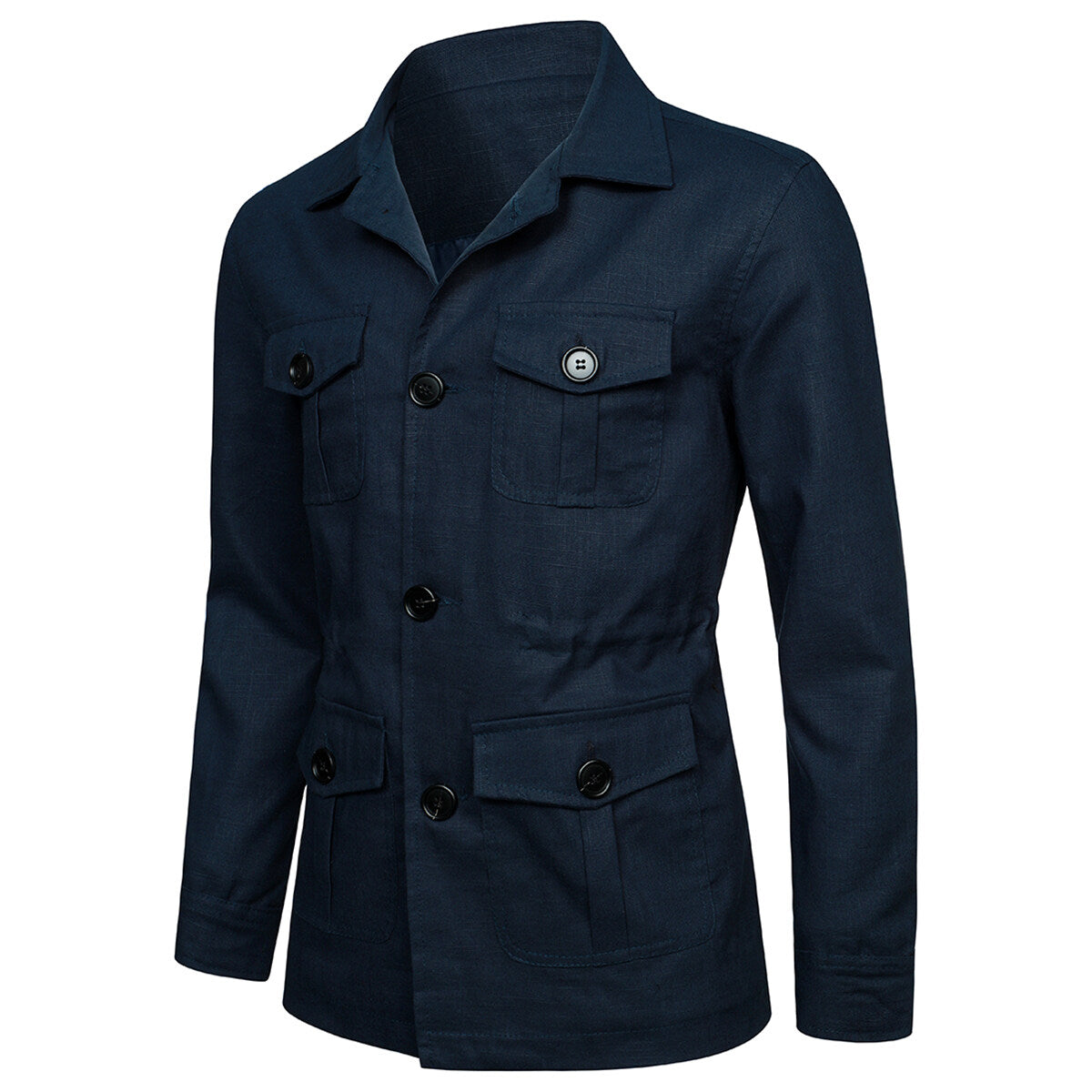 YOUTHUP Mens Casual Sports Lapel Cargo Jacket with Multiple Pockets
