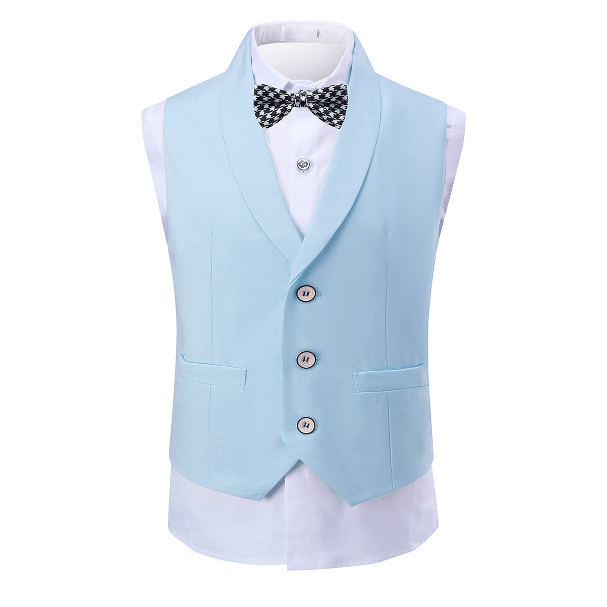 YOUTHUP Boys 4-Piece Set with Collared Dress Shirt,Tie,Vest and Pants