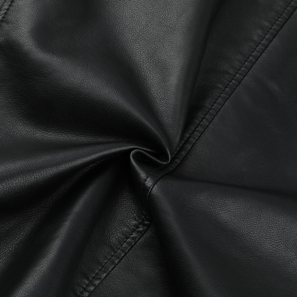 Youthup Mens Stand Collar Zip Pocket Leather Jacket