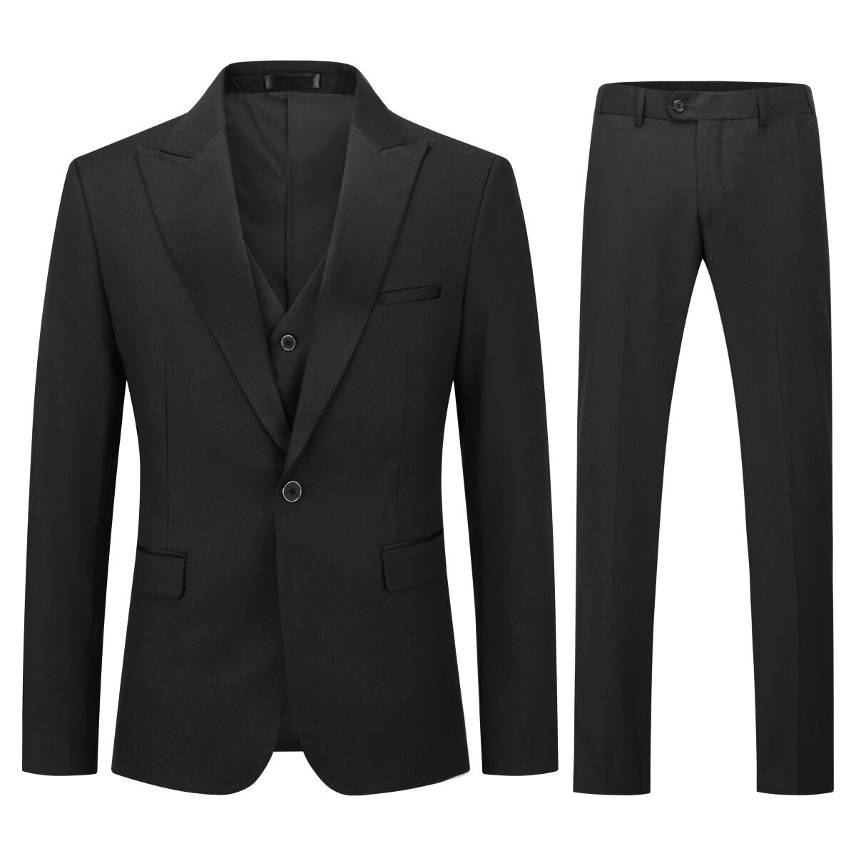 Youthup Mens 3Pce Business Wedding Dinner Suit Blazer and Vest and Tuxedo Pants