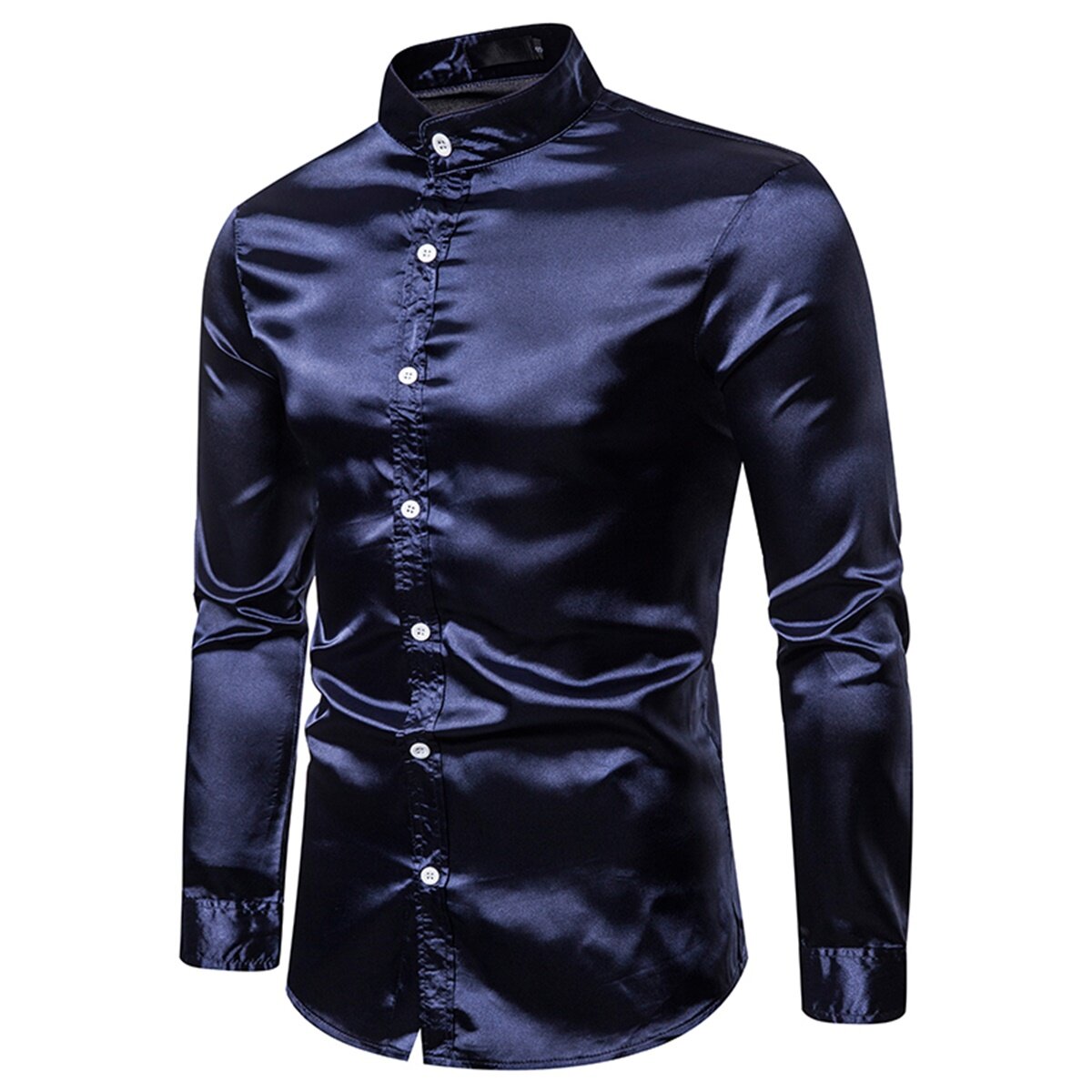 Youthup Mens Shiny LongSleeved Slim Fit Formal Shirt