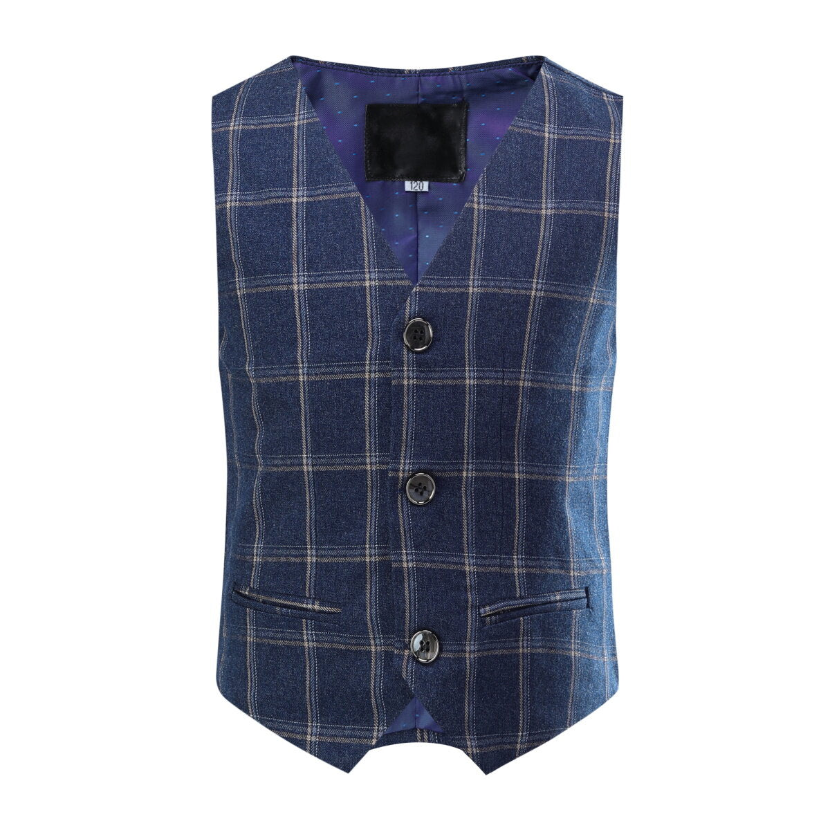 YOUTHUP Boys Suits 5Pcs Slim Fit Plaid Formal Evening Wedding Dresses