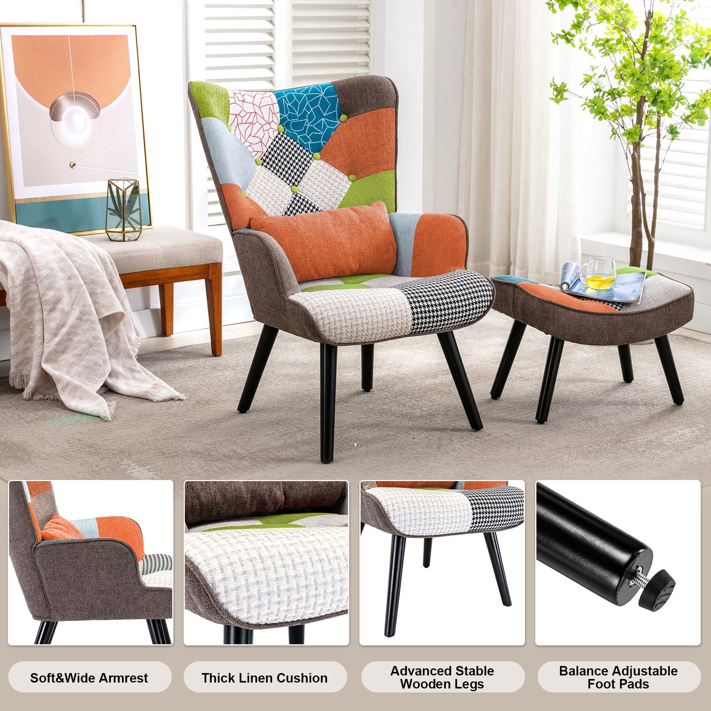 Relaxsessel mit  Patchwork Dominique