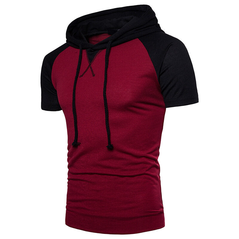 Youthup Mens Hooded Casual Short Sleeve T-Shirt