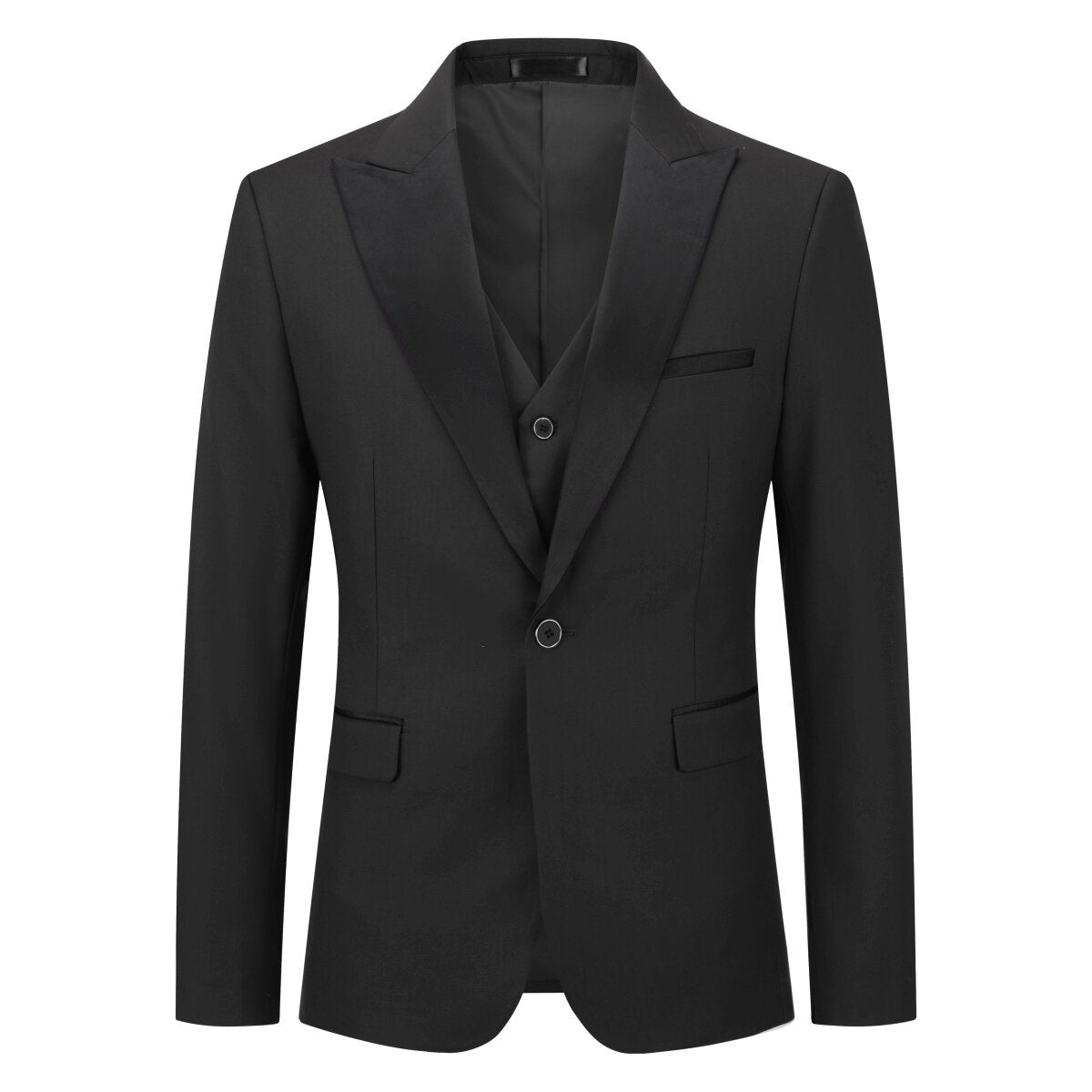 Youthup Mens 3Pce Business Wedding Dinner Suit Blazer and Vest and Tuxedo Pants