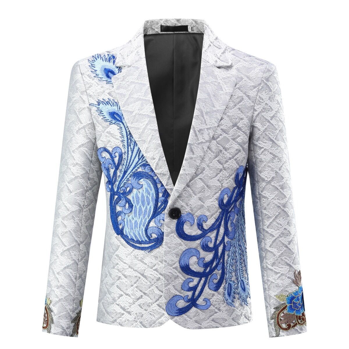 Youthup Boys Two-Piece Suit Peacock Embroidered Dress Jacket and Pants