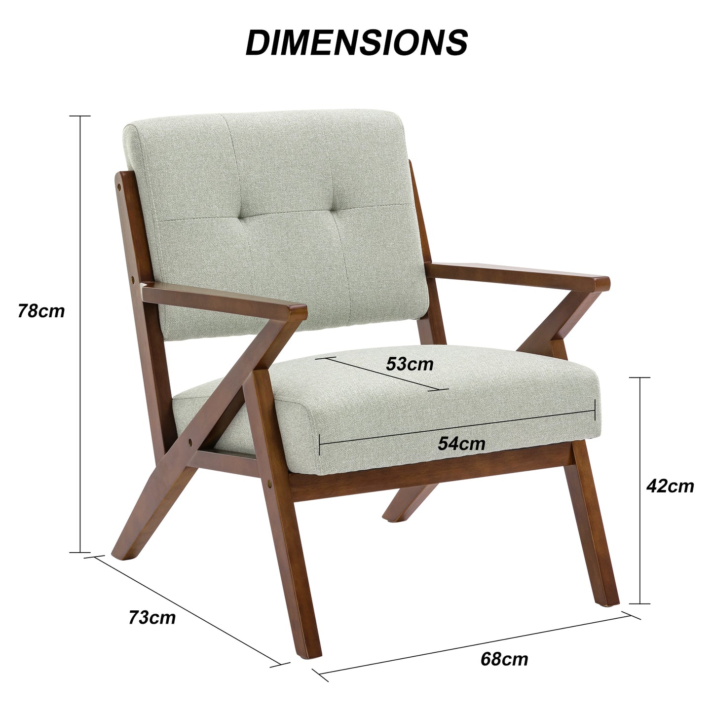 Fauteuil Salon en Tissu Polaire, Fauteuil Confortable Dossier Ergonomique Fauteuil Vintage en Bois Massif Turquoise