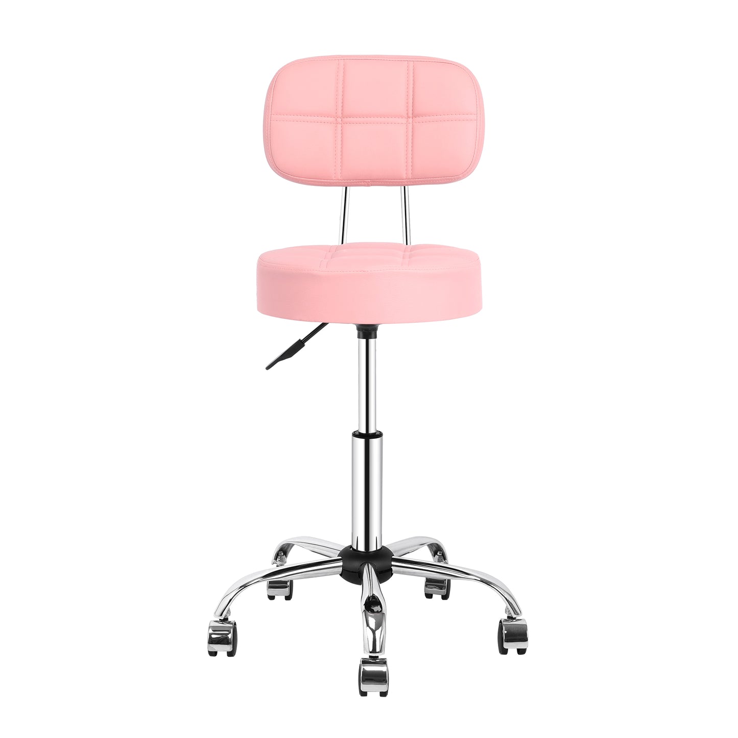 Tabouret de Bar Rond à roulettes Pivotant 360° de Massage  EN HAUTEUR REGLABLE pour SPA ,Salon ,Salle ,Médicale Rose