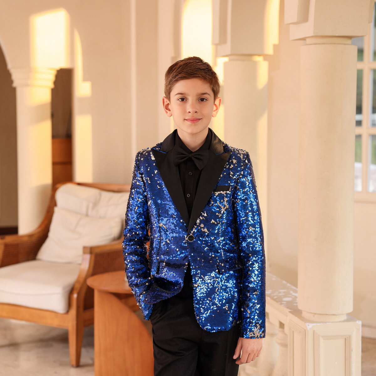 Youthup Boys 2Pce Shiny Sequin Party Dress Suit Blazer and Pants