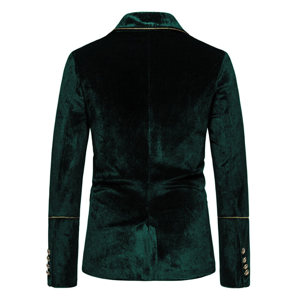 Youthup Mens Velvet Two-Piece Wedding Evening Dress Blazer And Pant