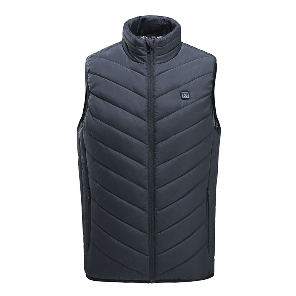 Youthup Mens Stand Collar Slim Fit Zipper Heating Sleeveless Jacket