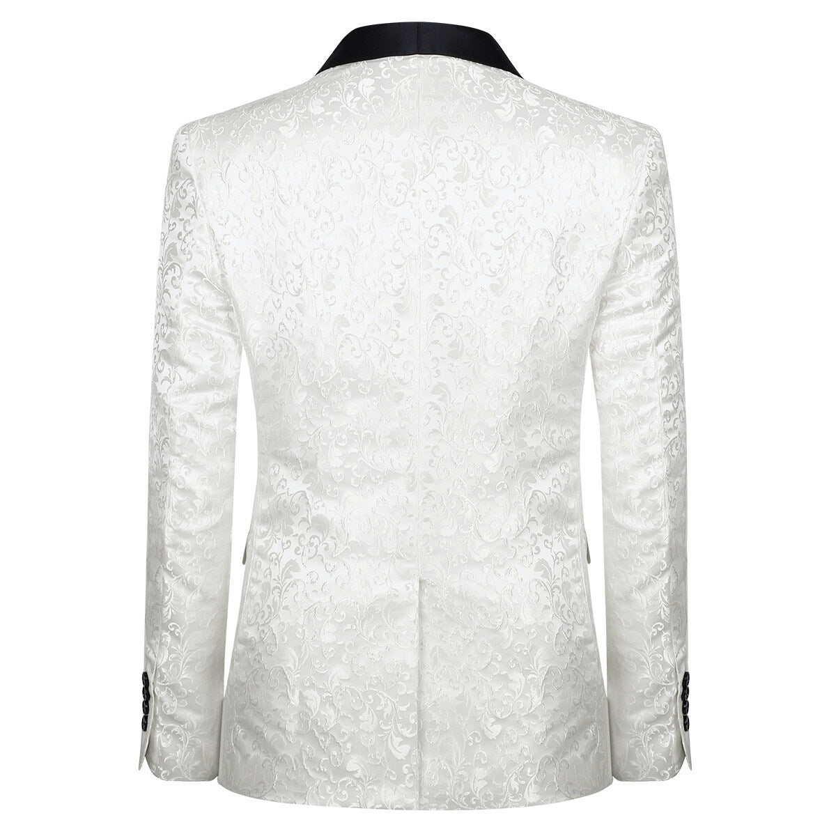 YOUTHUP Mens Formal Dress Blazer Slim Fit 1 Button Shawl Collar Printed Casual Suit Jacket