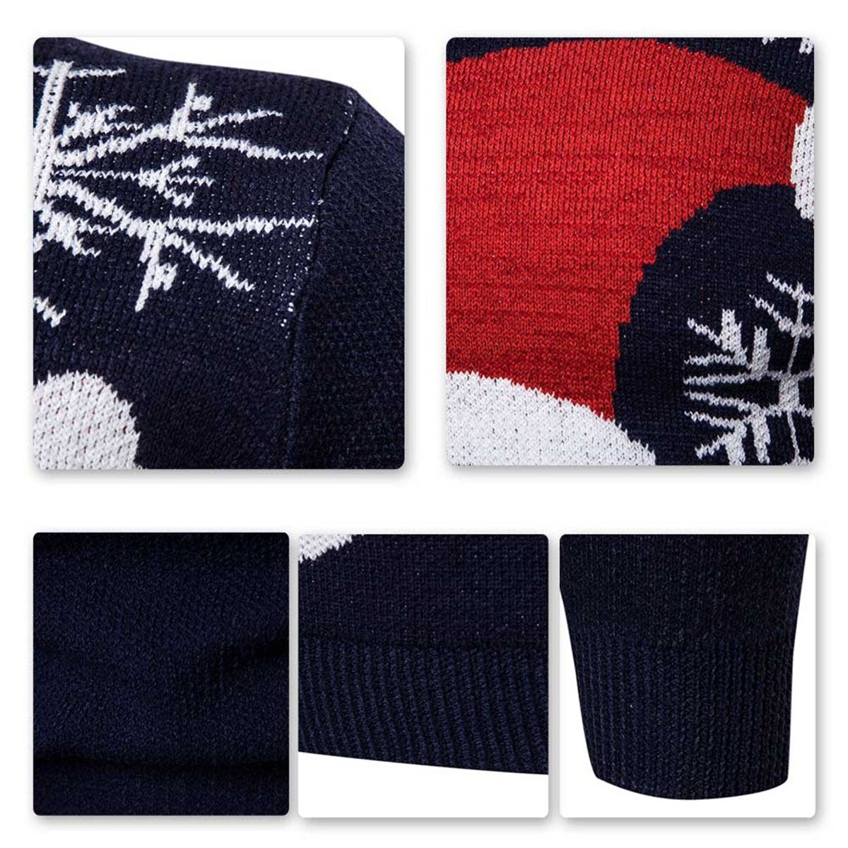 Youthup Mens Christmas Printed Crewneck Knitted Festival Sweater