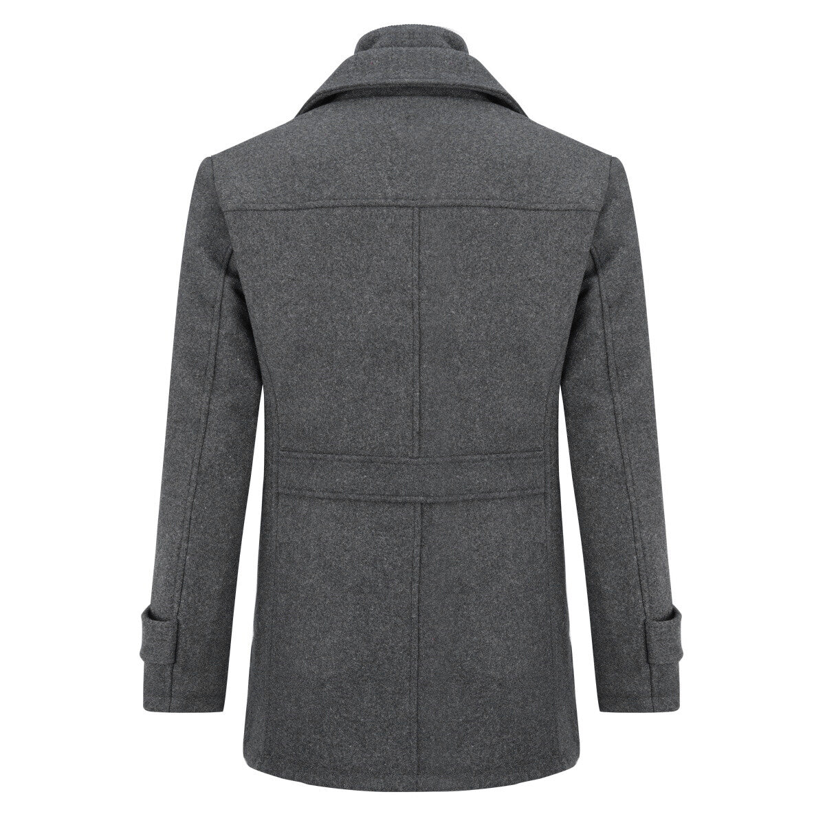 Youthup Mens Thickened Double Collar Casual Wool Pea Coat