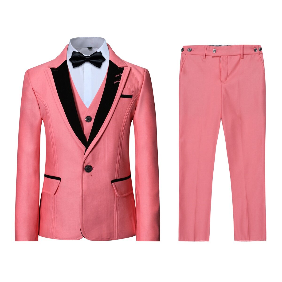 Youthup Boys 3Pce Suit Open Stitching Blazer Wedding Dinner Party Tuxedo