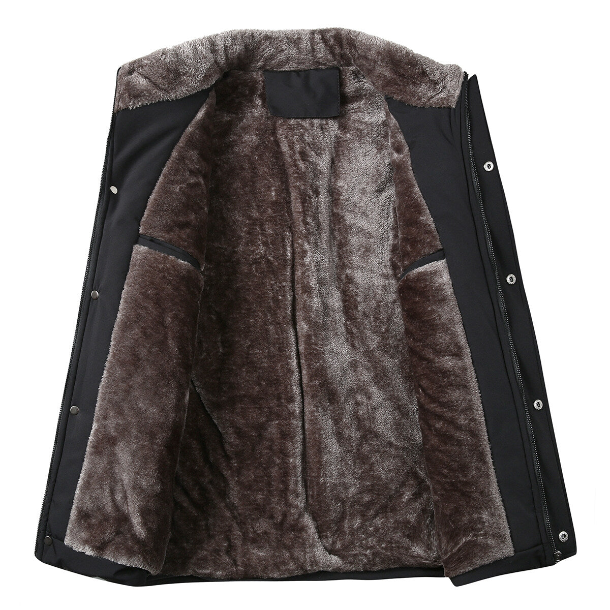 Youthup Mens Padded Jacket Loose Thick Zipper Solid Coat