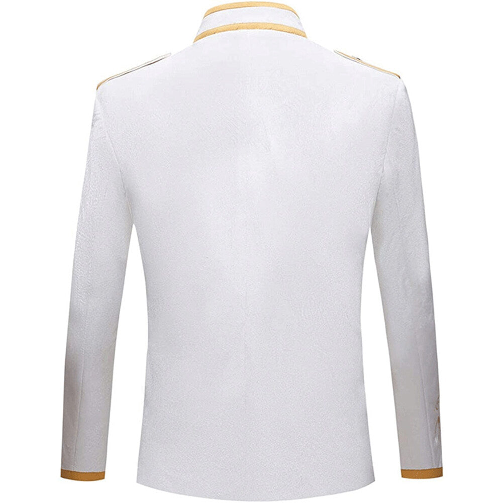 YOUTHUP Mens Costume Dress Jacket Court Prince Embroidered Lightweight